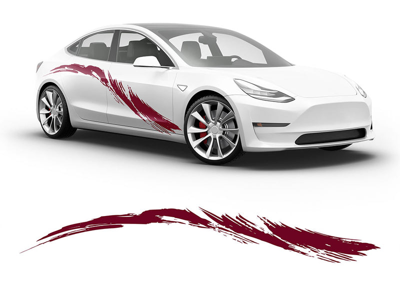 3M Burgundy Tsunami Body Graphic~Full Side Auto Decal Kit~0