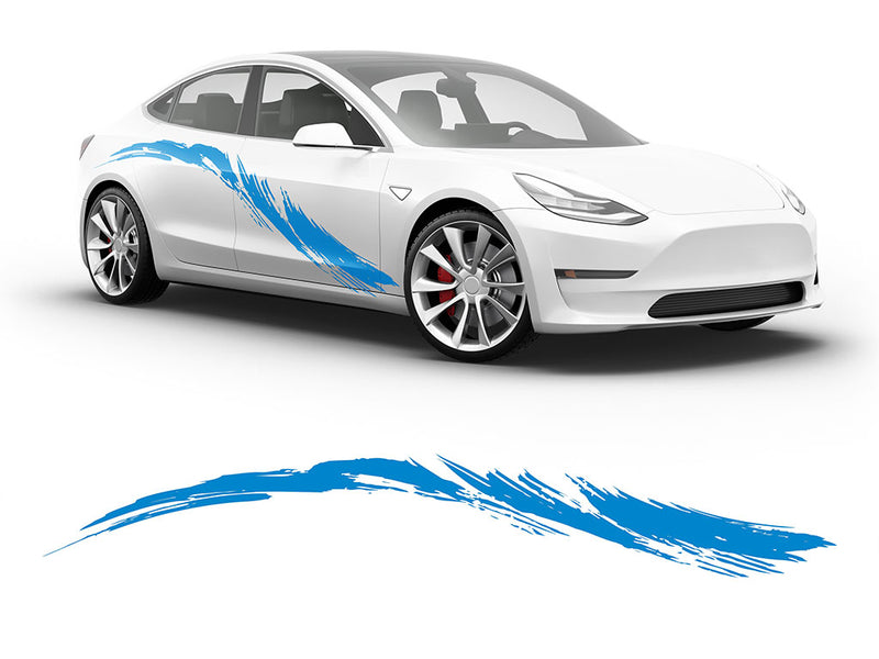3M Light Blue Tsunami Body Graphic~Full Side Auto Decal Kit~0