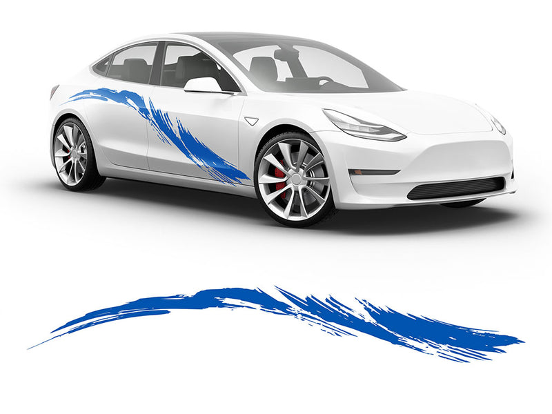 3M Azure Blue Tsunami Body Graphic~Full Side Auto Decal Kit~0