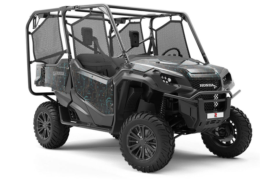 Turquoise Terabyte Technology Utility Vehicle Vinyl Wrap