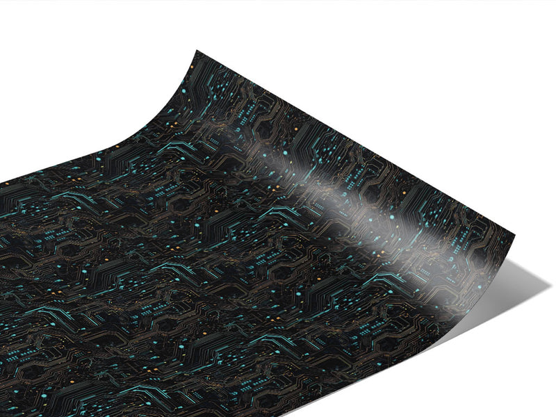 Turquoise Terabyte Technology Vinyl Wraps~Rwraps Series 914 Digitally Printed Vinyl Wrap~1