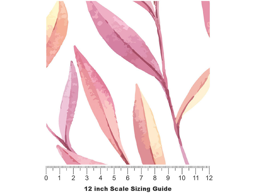 Twilight Leaves Floral Vinyl Film Pattern Size 12 inch Scale~Rwraps Twilight Leaves Floral Sizing Chart~2