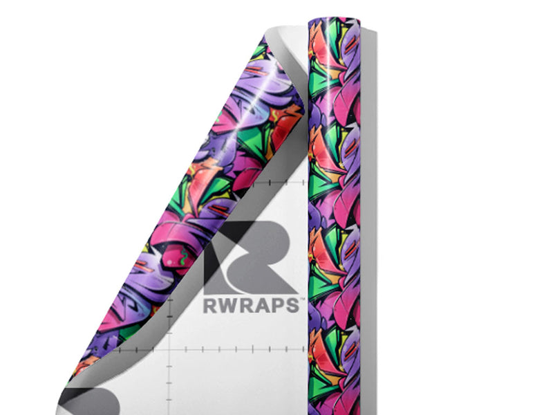 Twisted Sister Graffiti Wrap Film Sheets~Rwraps Series 914 Twisted Sister Graffiti Scrolled Sheet~3