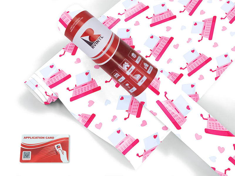 typewriter love hobby Craft Vinyl Roll