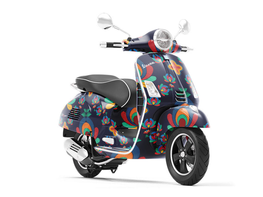 Understated Lotus Mandala Vespa Scooter Wrap Film