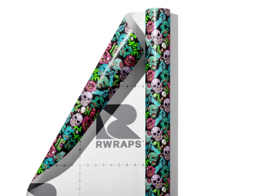 Unforgiving Dead Zombie Wrap Film Sheets~Rwraps Series 914 Unforgiving Dead Zombie Scrolled Sheet~3