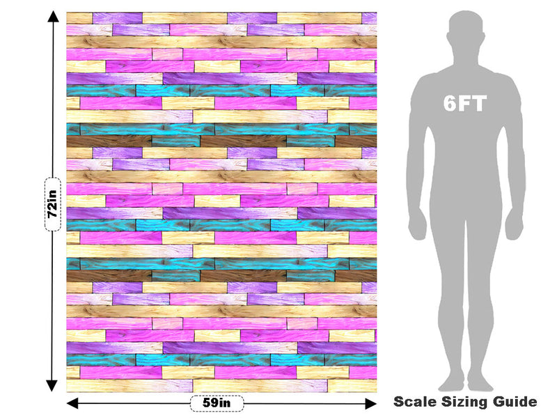 Unicorn Rainbow Wooden Parquet Vehicle Wrap Scale~Rwraps Series 914 Unicorn Rainbow Wooden Parquet Measurements~2