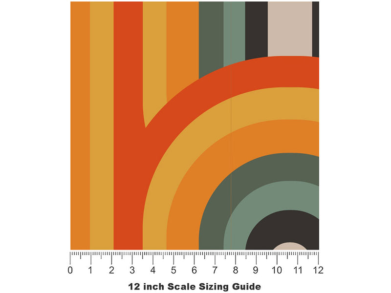 Up and Down Retro Vinyl Film Pattern Size 12 inch Scale~Rwraps Up and Down Retro Sizing Chart~2