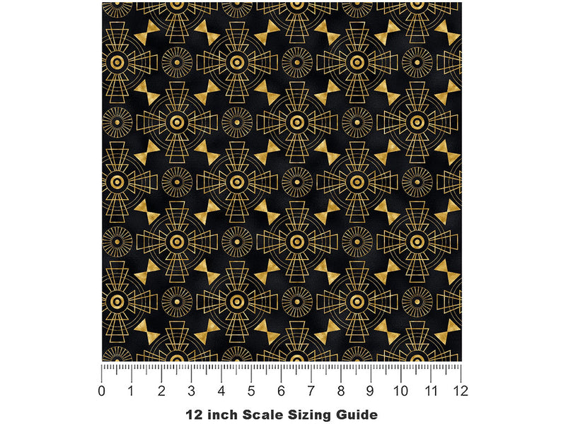Upper-Class Signposts Art Deco Vinyl Film Pattern Size 12 inch Scale~Rwraps Upper-Class Signposts Art Deco Sizing Chart~2
