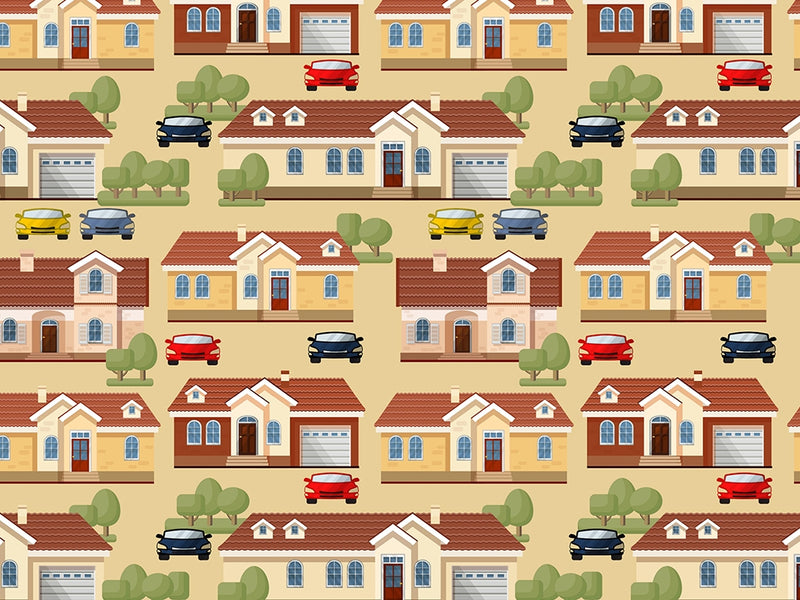 Upper Middle Class Cityscape Vinyl Wrap Pattern~Rwraps Series 914 Digitally Printed Vinyl Wrap~0