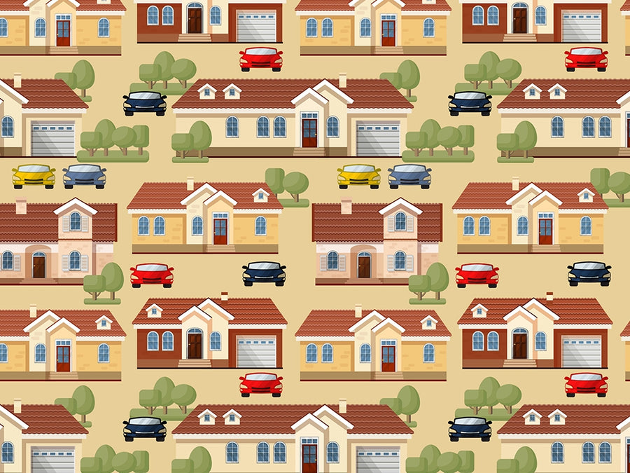 Upper Middle Class Cityscape Vinyl Wrap Pattern~Rwraps Series 914 Digitally Printed Vinyl Wrap~0