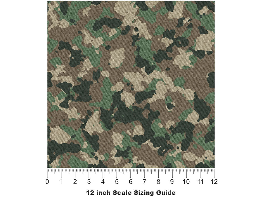 US Woodland Camouflage Vinyl Film Pattern Size 12 inch Scale~Rwraps US Woodland Camouflage Sizing Chart~3