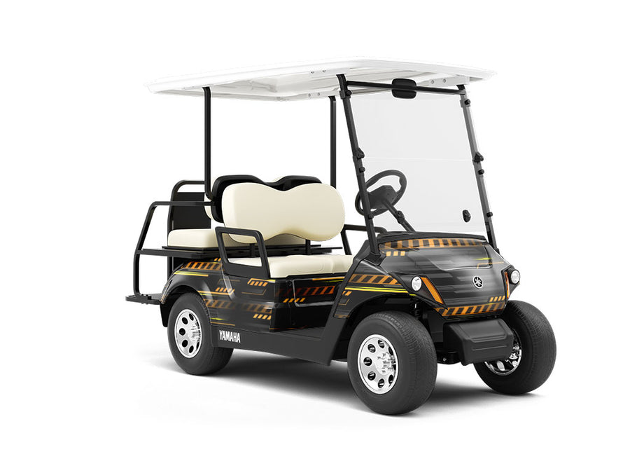 Use Caution Technology Wrapped Golf Cart