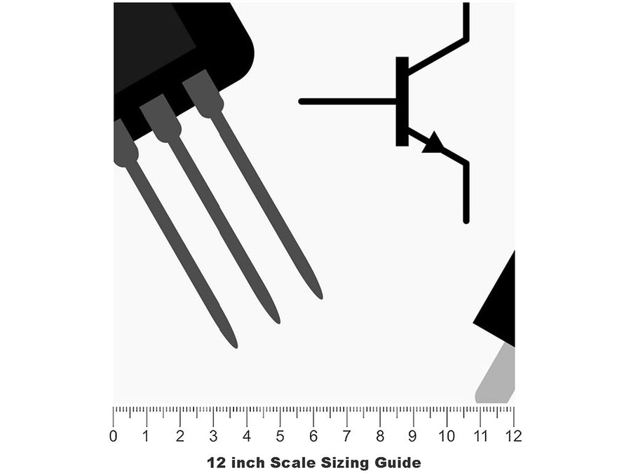 Useful Transistor Technology Vinyl Film Pattern Size 12 inch Scale~Rwraps Useful Transistor Technology Sizing Chart~3