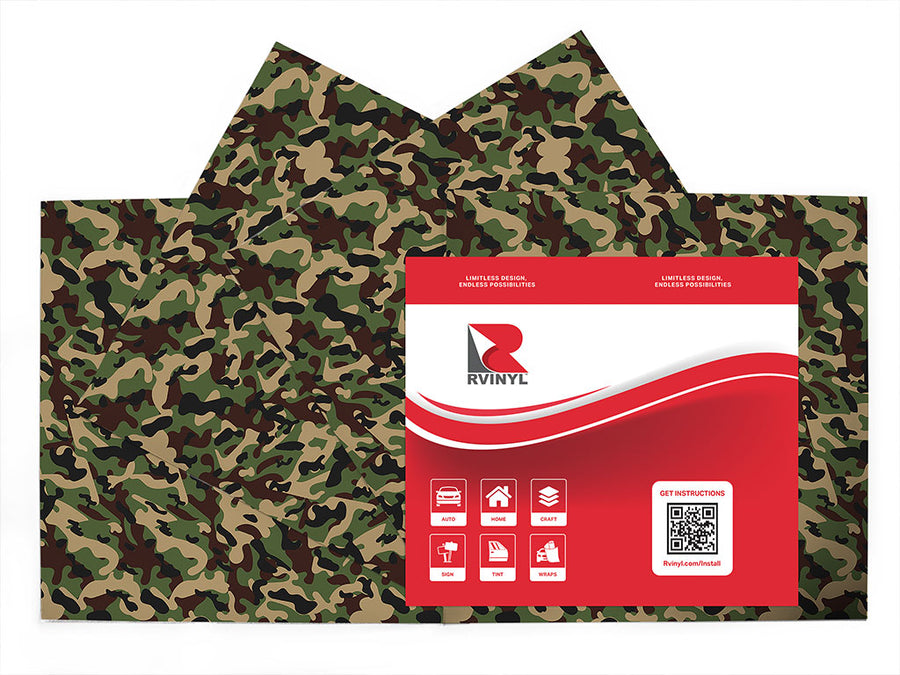 valley stream camouflage Craft Vinyl Sheet Pack