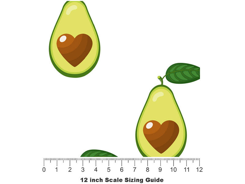 Veggies Only Heart Vinyl Film Pattern Size 12 inch Scale~Rwraps Veggies Only Heart Sizing Chart~2