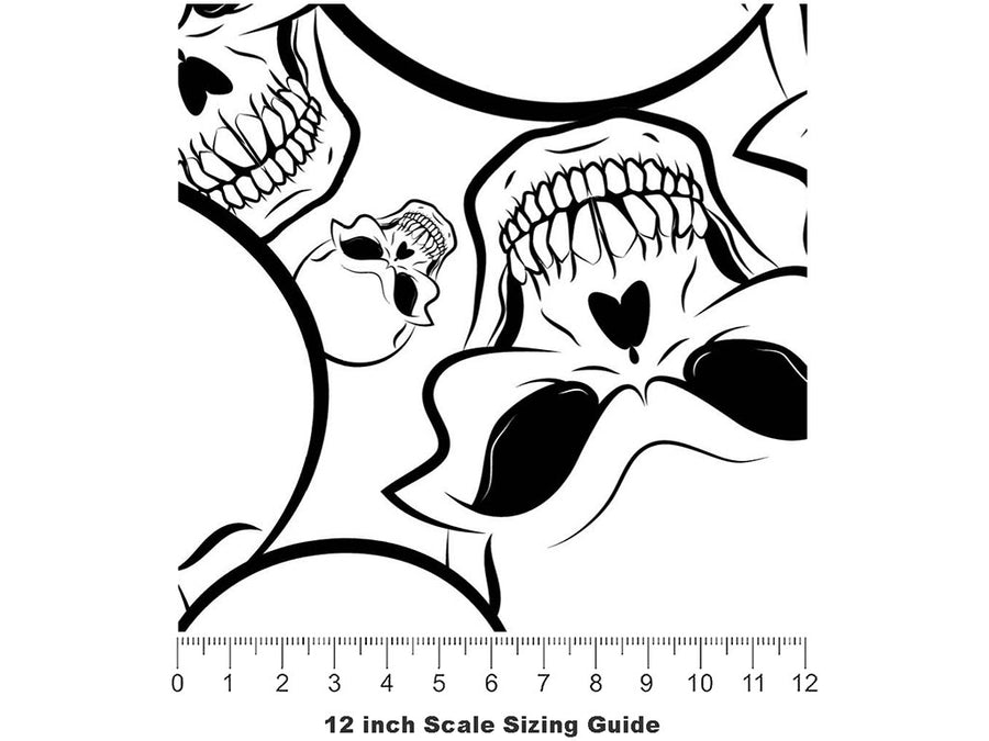 Vengeful Death Halloween Vinyl Film Pattern Size 12 inch Scale~Rwraps Vengeful Death Halloween Sizing Chart~2