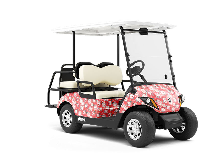 Versailles Carnation Floral Wrapped Golf Cart