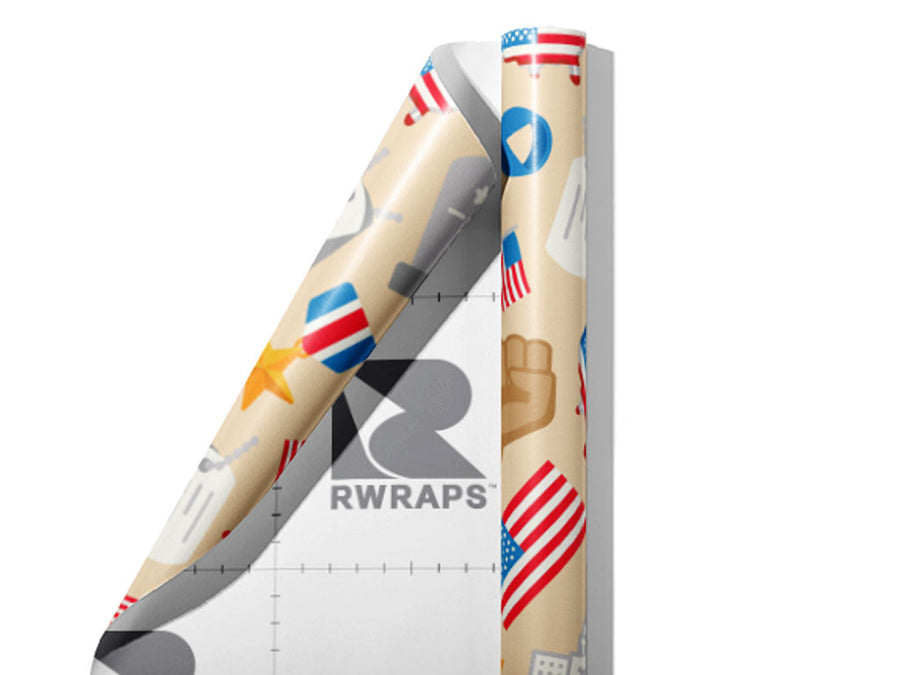 Veteran's Day Americana Wrap Film Sheets~Rwraps Series 914 Veteran's Day Americana Scrolled Sheet~4