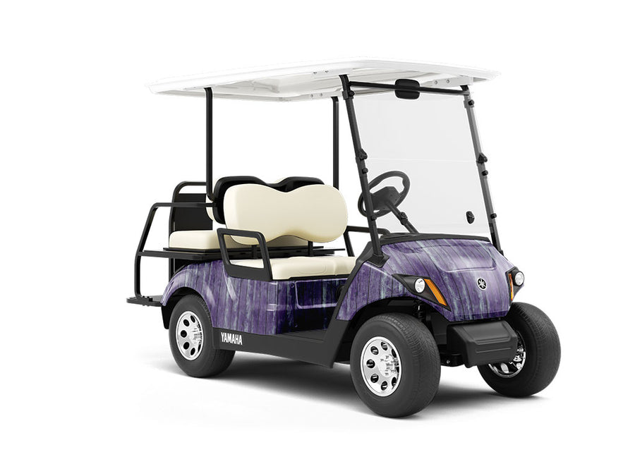 Violet Wood Plank Wrapped Golf Cart