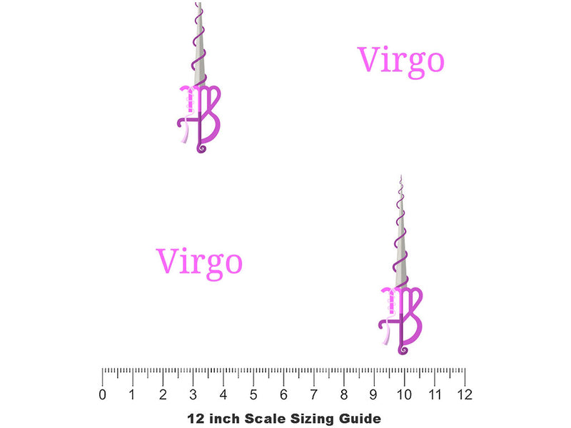 Virgo Swords Astrology Vinyl Film Pattern Size 12 inch Scale~Rwraps Virgo Swords Astrology Sizing Chart~2