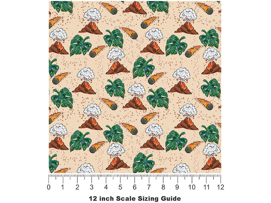 Volcanic Extinction Dinosaur Vinyl Film Pattern Size 12 inch Scale~Rwraps Volcanic Extinction Dinosaur Sizing Chart~2