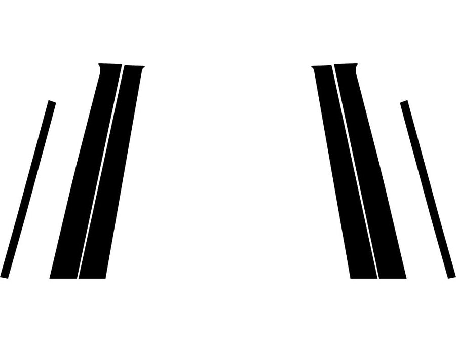 volkswagen golf 1999-2005 (4 door) Brushed Aluminum Black Pillar Trim Diagram