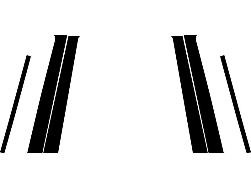 volkswagen golf 1999-2005 (4 door) Carbon Fiber Pillar Trim Diagram