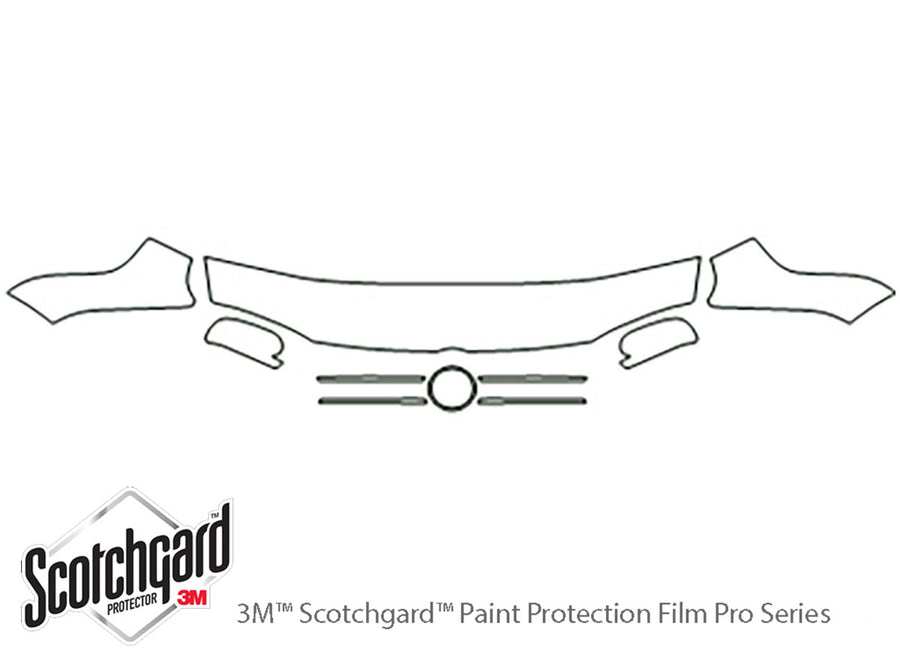 golf 3M Clear Bra Hood Precut PPF Diagram