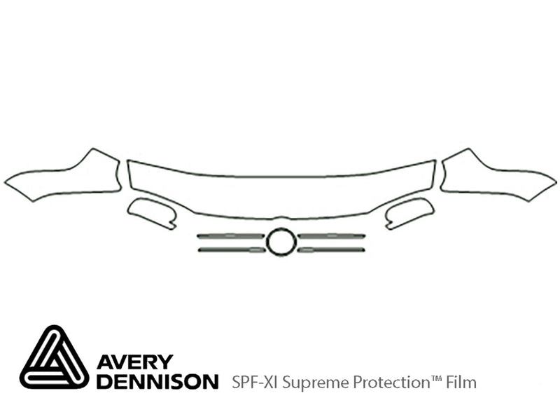 golf Avery Dennison Clear Bra Hood Precut PPF Diagram