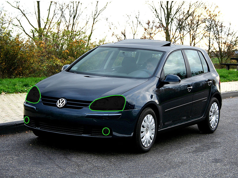 volkswagen golf 2006-2006 Headlight Tint Location