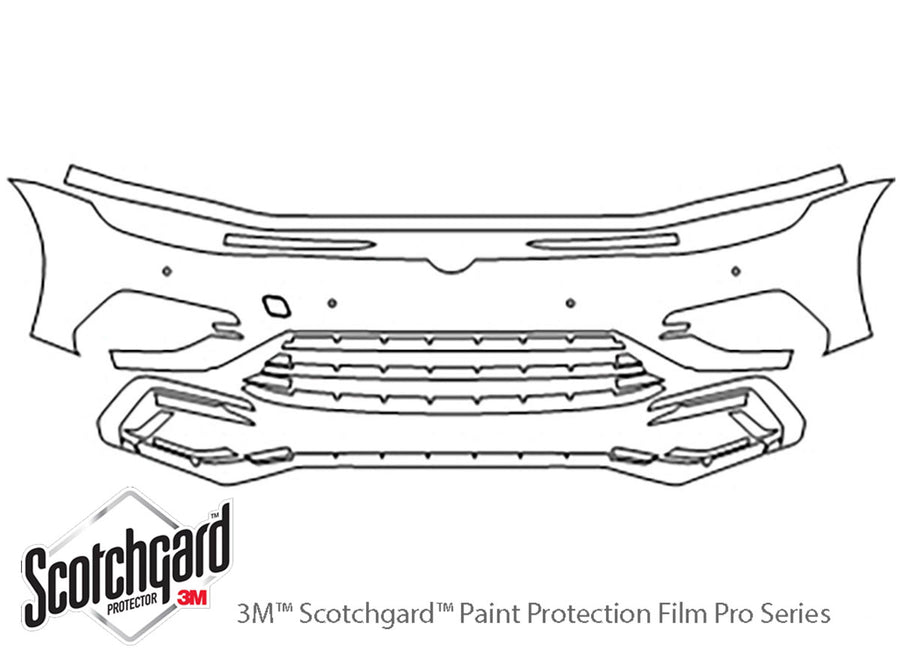 golf 3M Clear Bra Bumper Precut PPF Diagram
