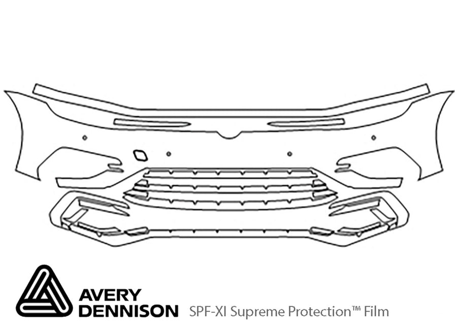 golf Avery Dennison Clear Bra Bumper Precut PPF Diagram