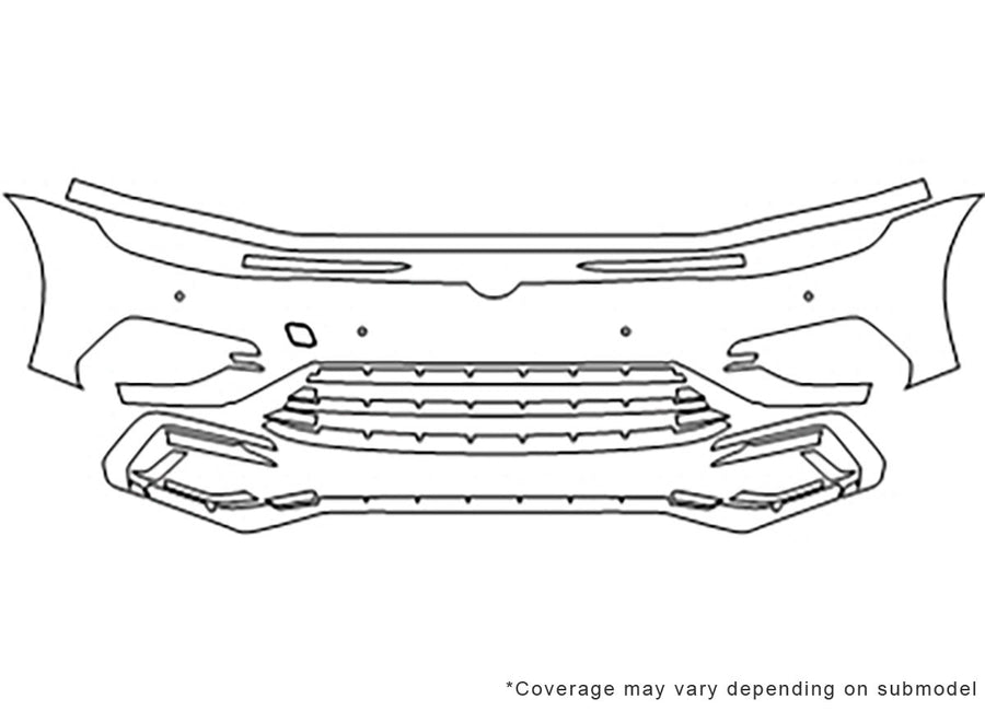 golf 3M Clear Bra Bumper Precut PPF Diagram