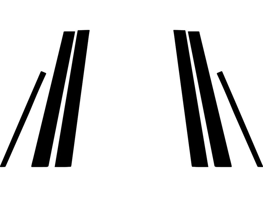 volkswagen jetta 1999-2005 Brushed Aluminum Black Pillar Trim Diagram