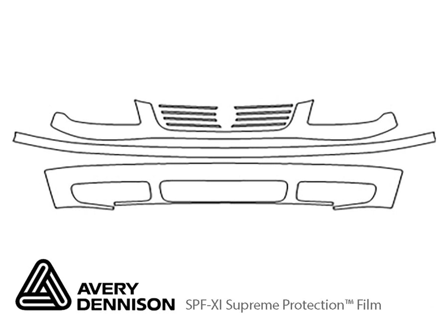 jetta Avery Dennison Clear Bra Bumper Precut PPF Diagram