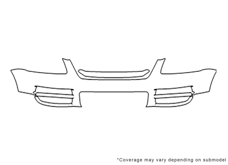 touareg Avery Dennison Clear Bra Bumper Precut PPF Diagram
