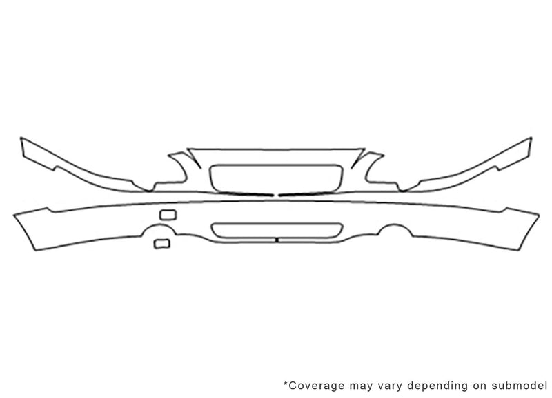 s60 Avery Dennison Clear Bra Bumper Precut PPF Diagram