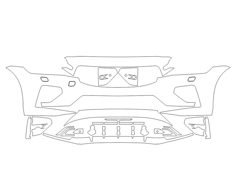 s60 Avery Dennison Clear Bra Bumper Precut PPF Diagram