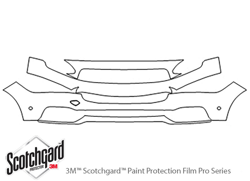 s90 3M Clear Bra Bumper Precut PPF Diagram