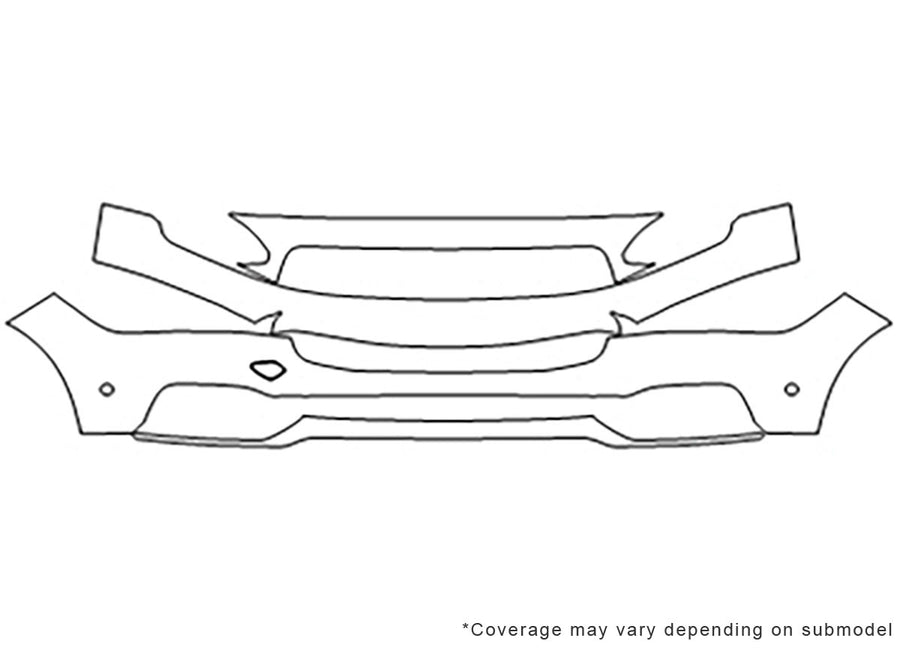 s90 3M Clear Bra Bumper Precut PPF Diagram