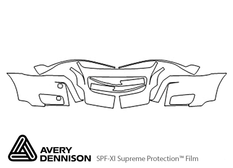 v50 Avery Dennison Clear Bra Bumper Precut PPF Diagram