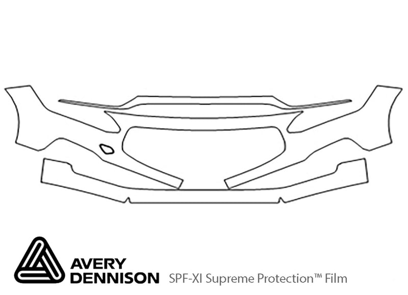 v90 Avery Dennison Clear Bra Bumper Precut PPF Diagram