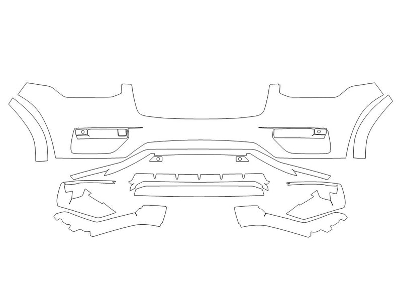 xc90 Avery Dennison Clear Bra Bumper Precut PPF Diagram