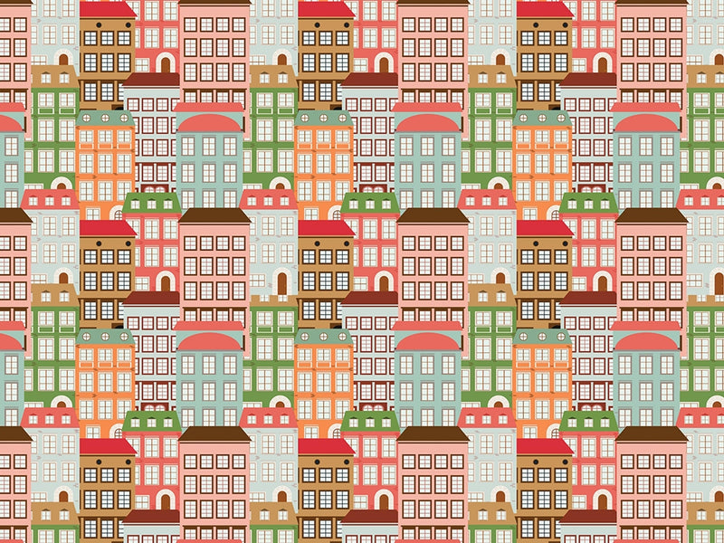 Walk Ups Cityscape Vinyl Wrap Pattern~Rwraps Series 914 Digitally Printed Vinyl Wrap~0