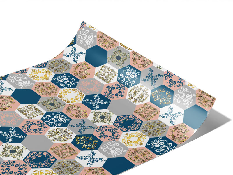 Warm Hexagonal Tile Vinyl Wraps~Rwraps Series 914 Digitally Printed Vinyl Wrap~1