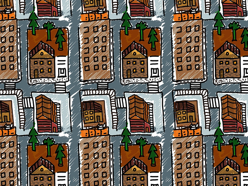 Warm Home Cityscape Vinyl Wrap Pattern~Rwraps Series 914 Digitally Printed Vinyl Wrap~0