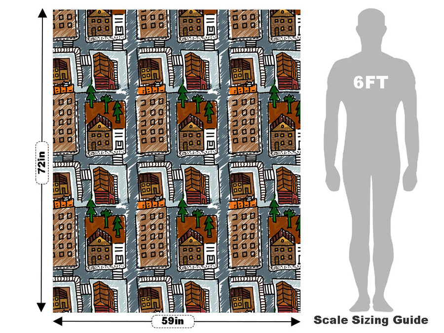 Warm Home Cityscape Vehicle Wrap Scale~Rwraps Series 914 Warm Home Cityscape Measurements~2