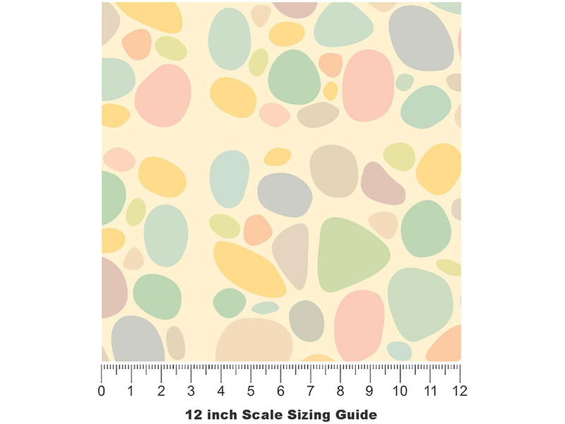 Washed Rainbow Cobblestone Vinyl Film Pattern Size 12 inch Scale~Rwraps Washed Rainbow Cobblestone Sizing Chart~3