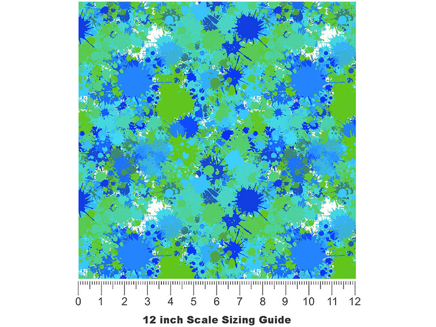 Water Me Paint Splatter Vinyl Film Pattern Size 12 inch Scale~Rwraps Water Me Paint Splatter Sizing Chart~2